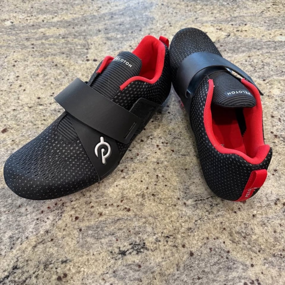 Peloton Black and Red Athletic Shoes
